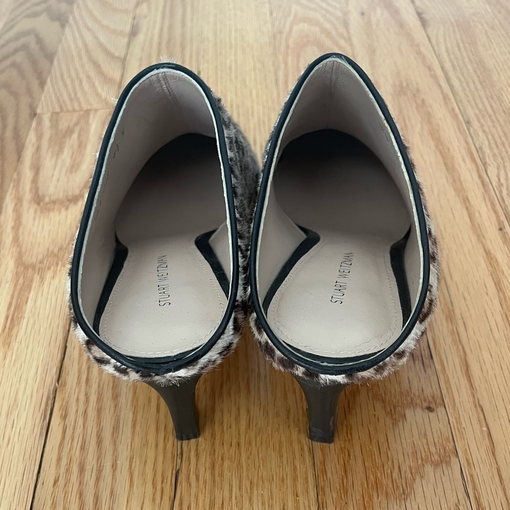 Stuart Weitzman Real Fur Cheetah Print Mira Mules - image 6